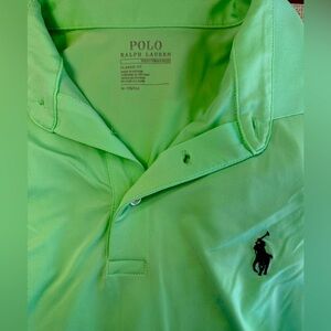 Mens RLP SZ Medium Performance Short Sleeve Polo. Bright Green.